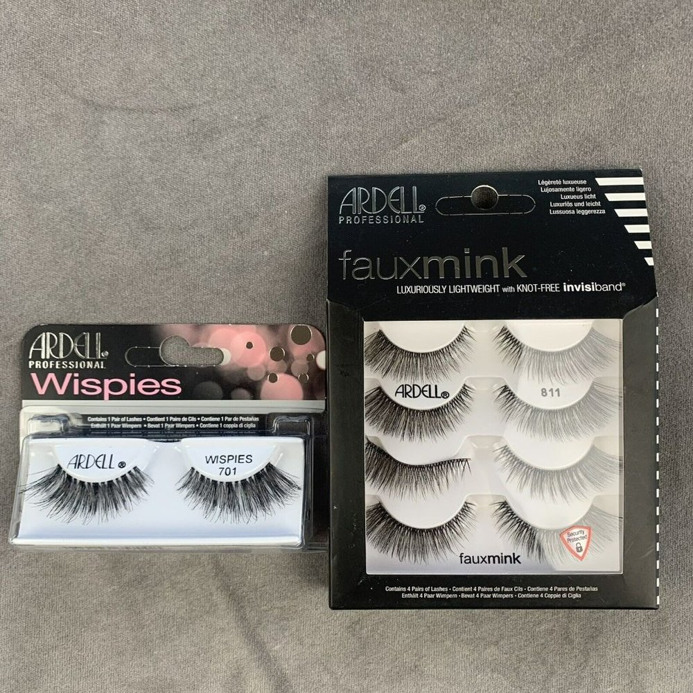 ARDELL Faux Mink Black #811 4 Pairs & #701 WISPIES 1 Pair NEW